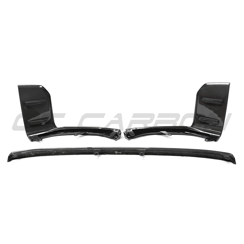BMW G87 M2 Carbon Fibre Splitter V3 by CT Carbon, showing the sleek, lightweight carbon fiber splitter attached to the front of the car.