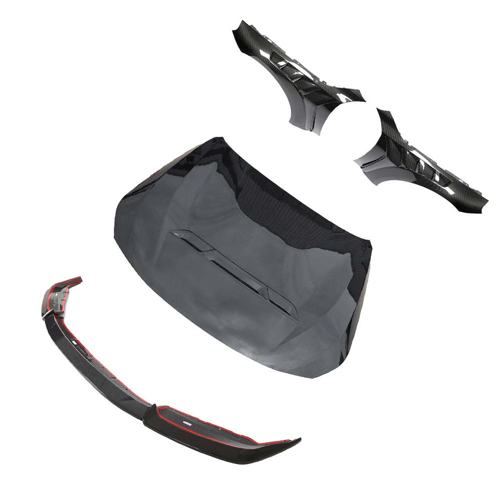 BMW G87 M2 full carbon fibre front end kit by CT Design, featuring splitter and aerodynamic components for enhanced performance.