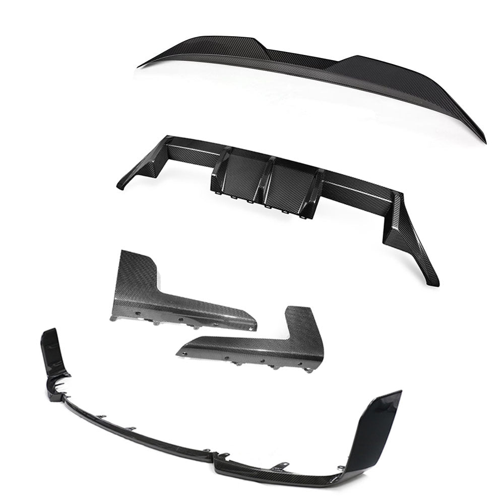 BMW G87 M2 full carbon fiber kit by CT Carbon, featuring MP style V3 body panels and accessories for a sleek, lightweight look.