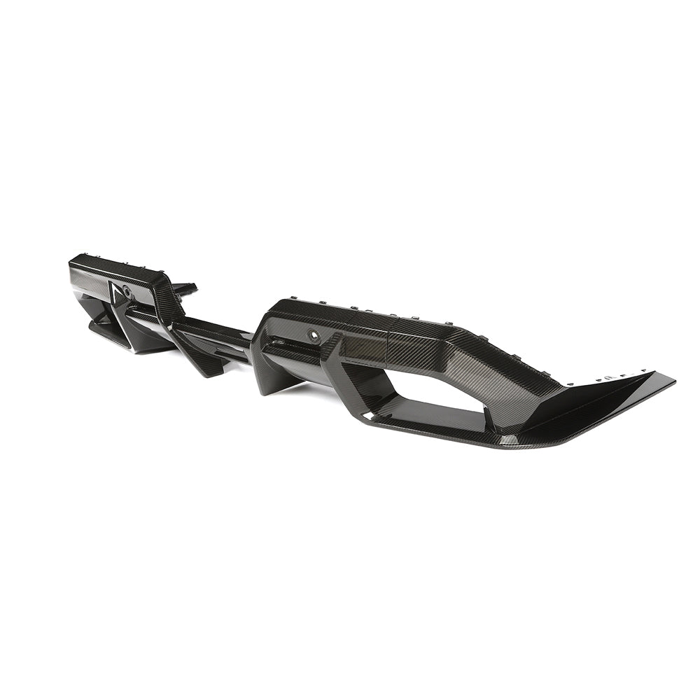 BMW G90 G99 M5 2024 carbon fiber diffuser by CT Design, showcasing sleek aerodynamic design and high-quality craftsmanship.