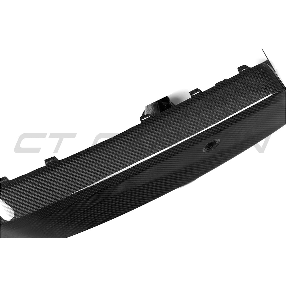 BMW G90 G99 M5 2024 CT Carbon carbon fibre diffuser installed on the car, showcasing sleek design and aerodynamic features.