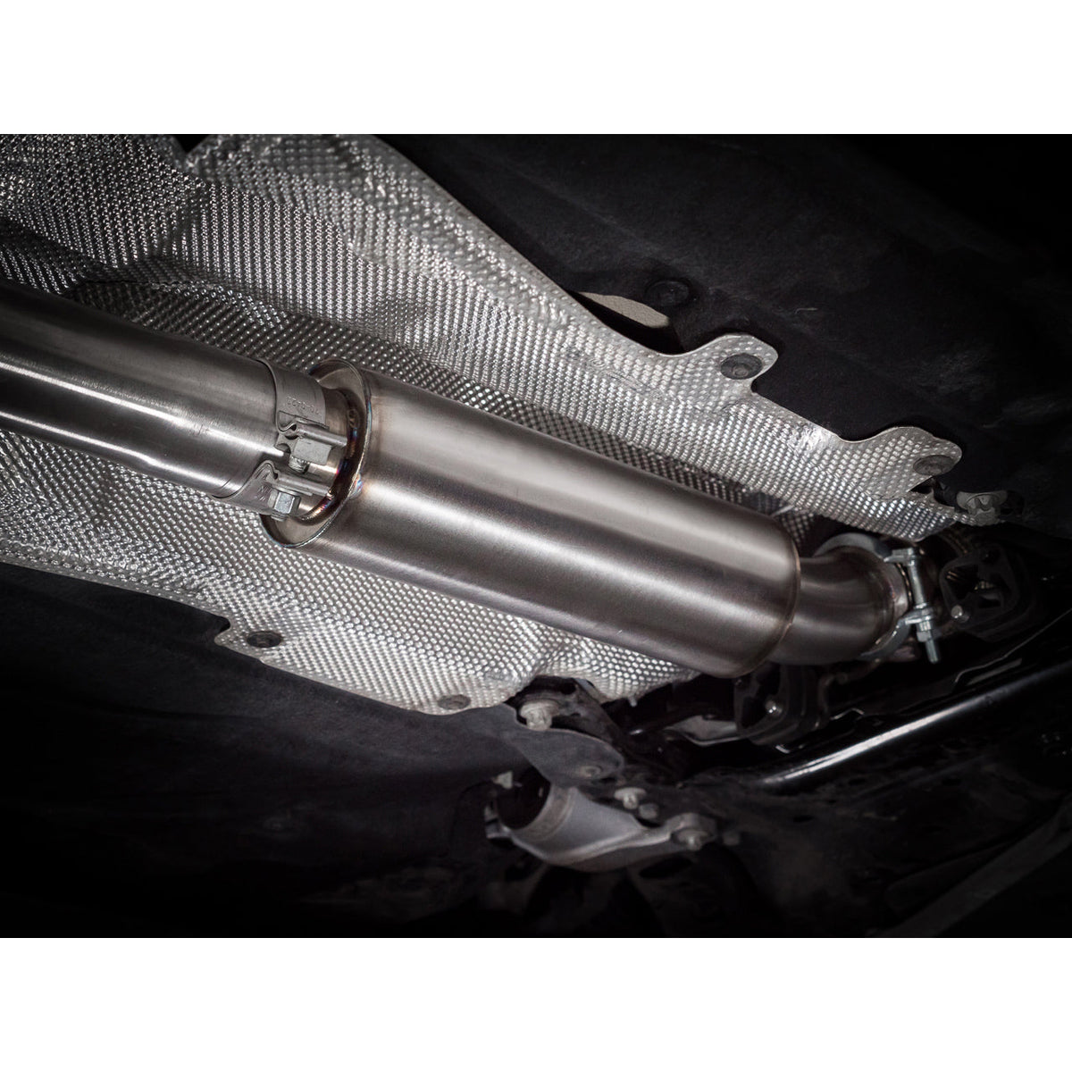 Cobra Sport BMW M135i F40 Venom Cat Back Race Box Delete Performance Exhaust showing sleek stainless steel pipes and exhaust tips