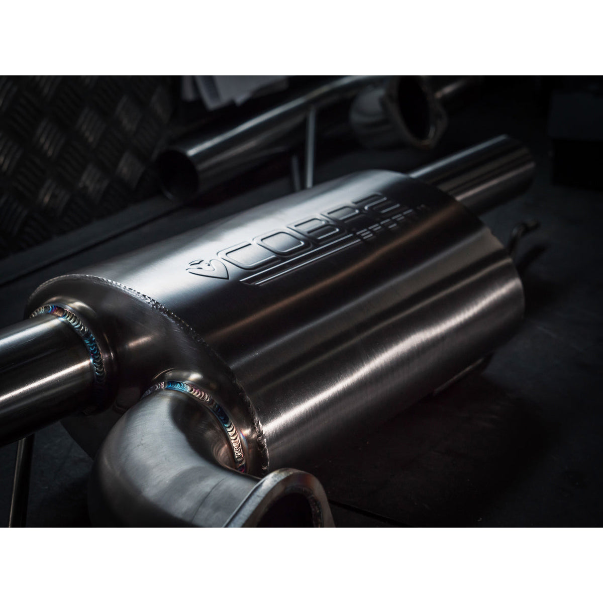 Cobra Sport BMW M135i F40 cat back performance exhaust with polished tips and dual outlet design