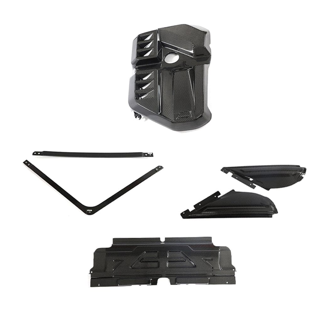 BMW M2 M3 M4 G87 G80 G81 G82 G83 Carbon Fibre Engine Dress Up Kit by CT Carbon, featuring sleek carbon fibre engine accessories.