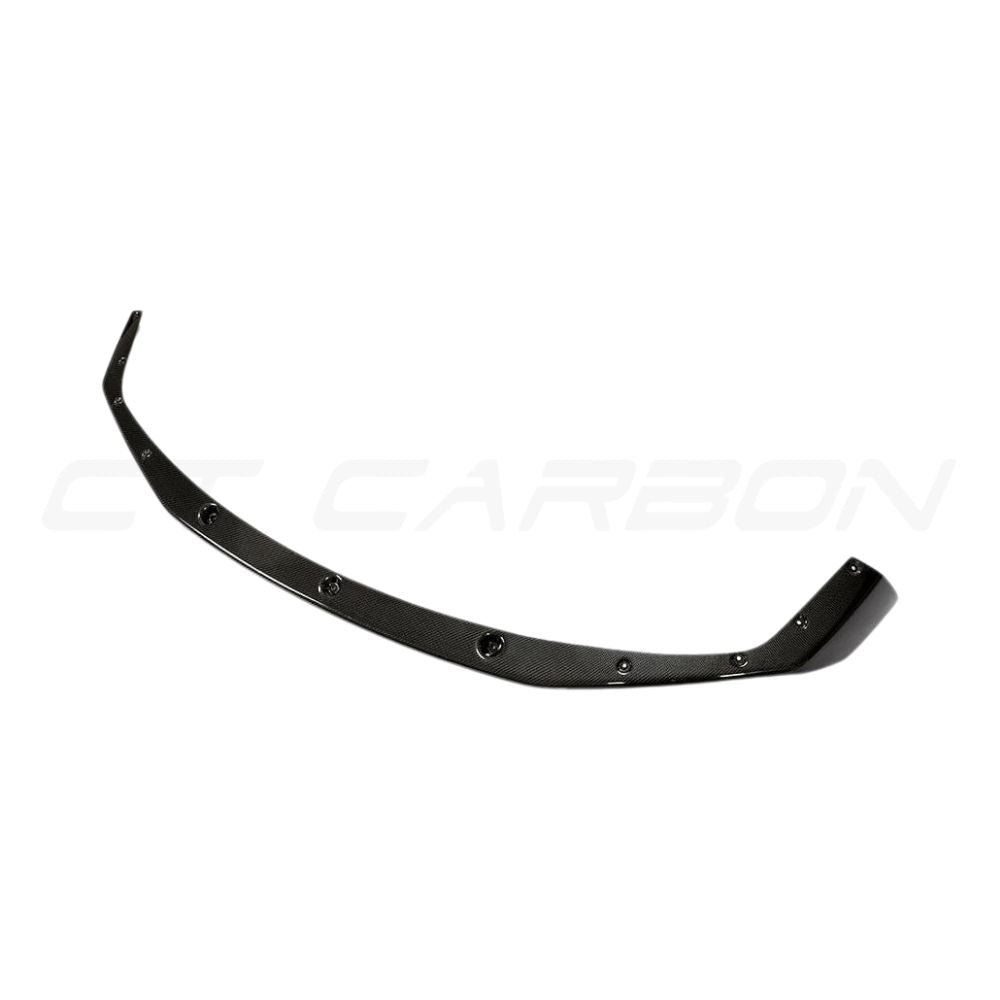 BMW F87 M2C Carbon Fibre Splitter by CT Carbon, V3 model, showing the sleek aerodynamic front splitter with carbon fibre finish.