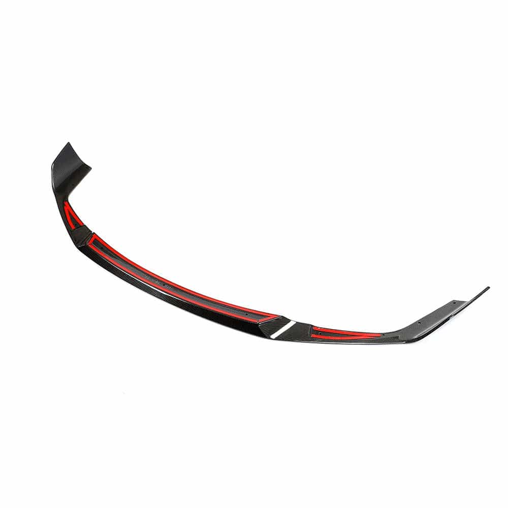 BMW F87 M2C carbon fibre splitter by CT Carbon, V3 style, installed on the front of the sporty coupe.