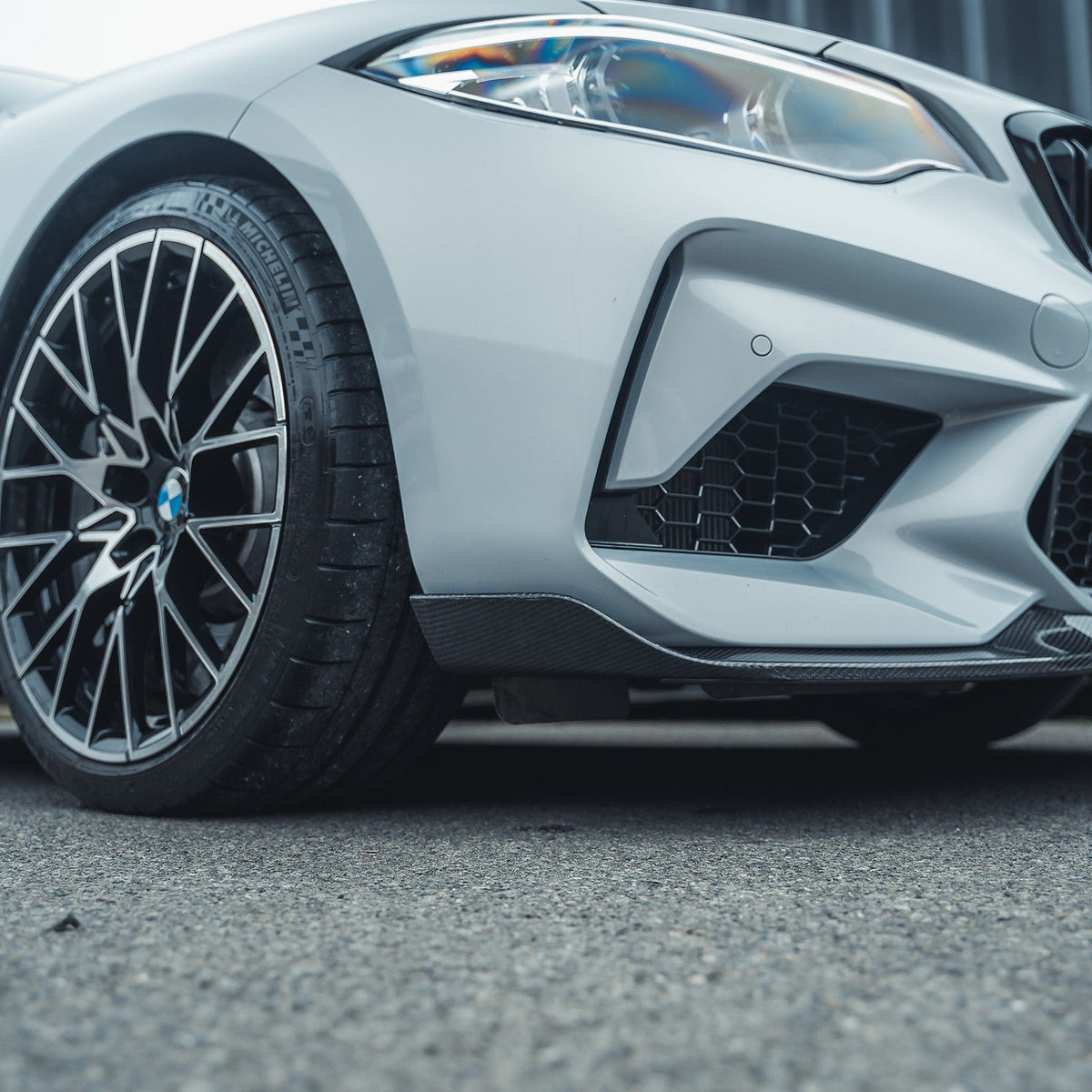 BMW M2C F87 full carbon fiber kit by CT Carbon, featuring V3 CS-style components on a sleek sports car.