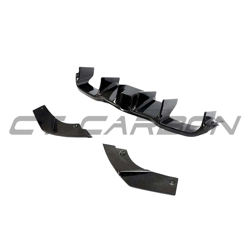 BMW F87 M2 2016-2018 full carbon fiber kit, featuring an aggressive carbon fiber diffuser by CT Carbon.
