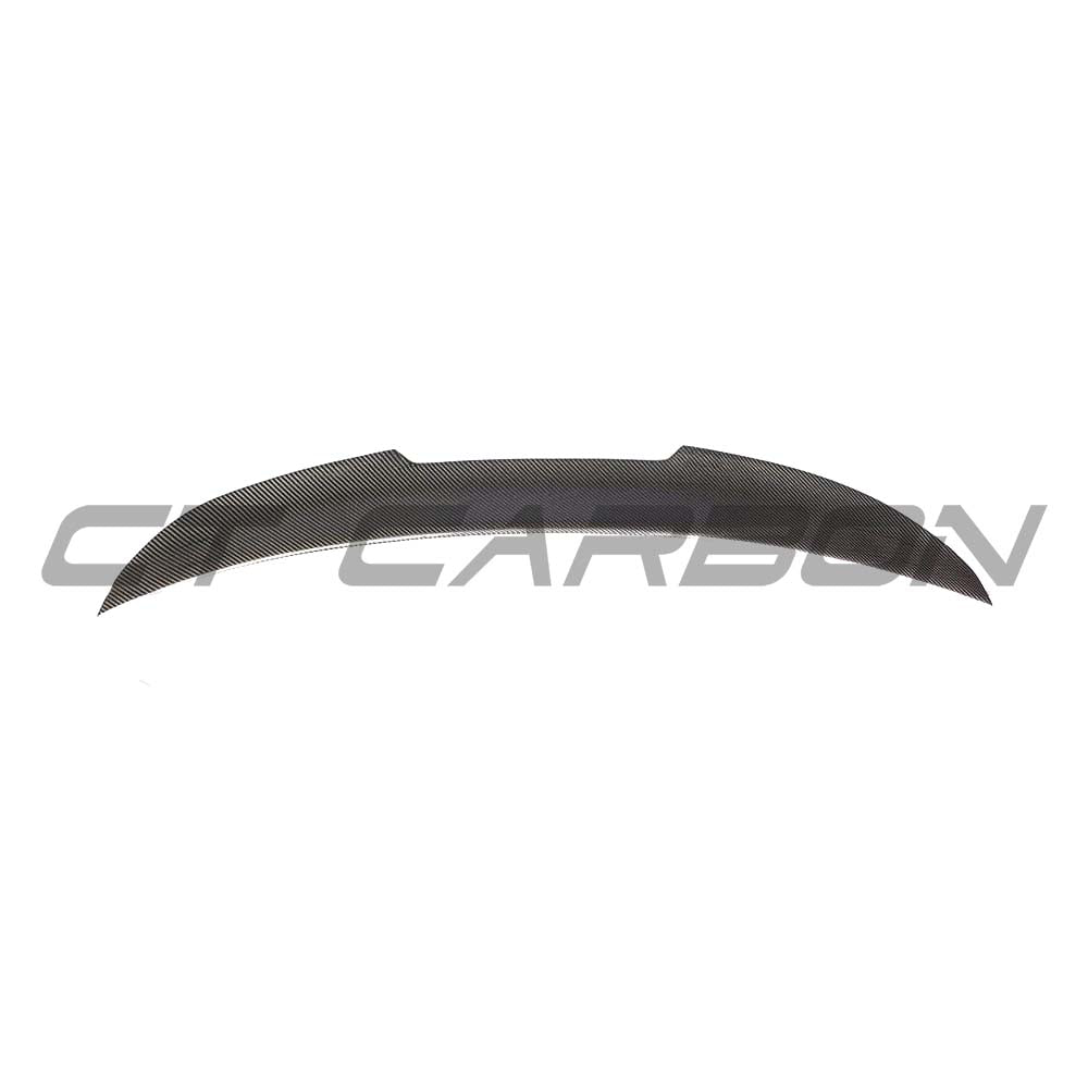 BMW M3 and 3 Series E92 carbon fibre spoiler by CT Carbon, showcasing a sleek, aerodynamic V2 spoiler design on the car.