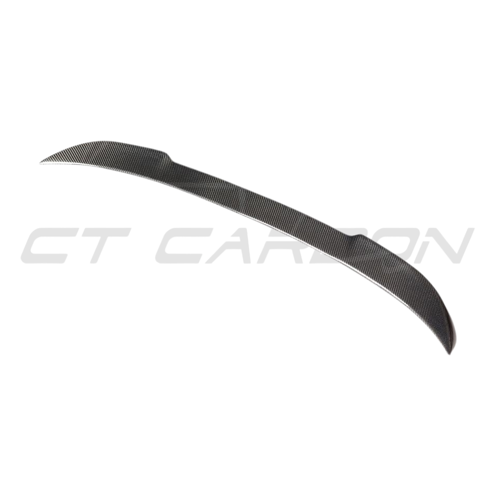 BMW F30 3 Series 2011-2019 full carbon fiber kit by CT Carbon, includes spoiler with V10 style for sporty enhancement.