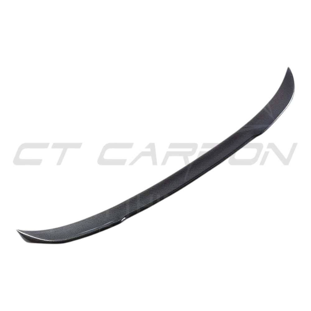 BMW F30 3 Series 2011-2019 carbon fiber kit by CT Carbon, featuring CS style spoiler on a sleek, black carbon fiber finish.