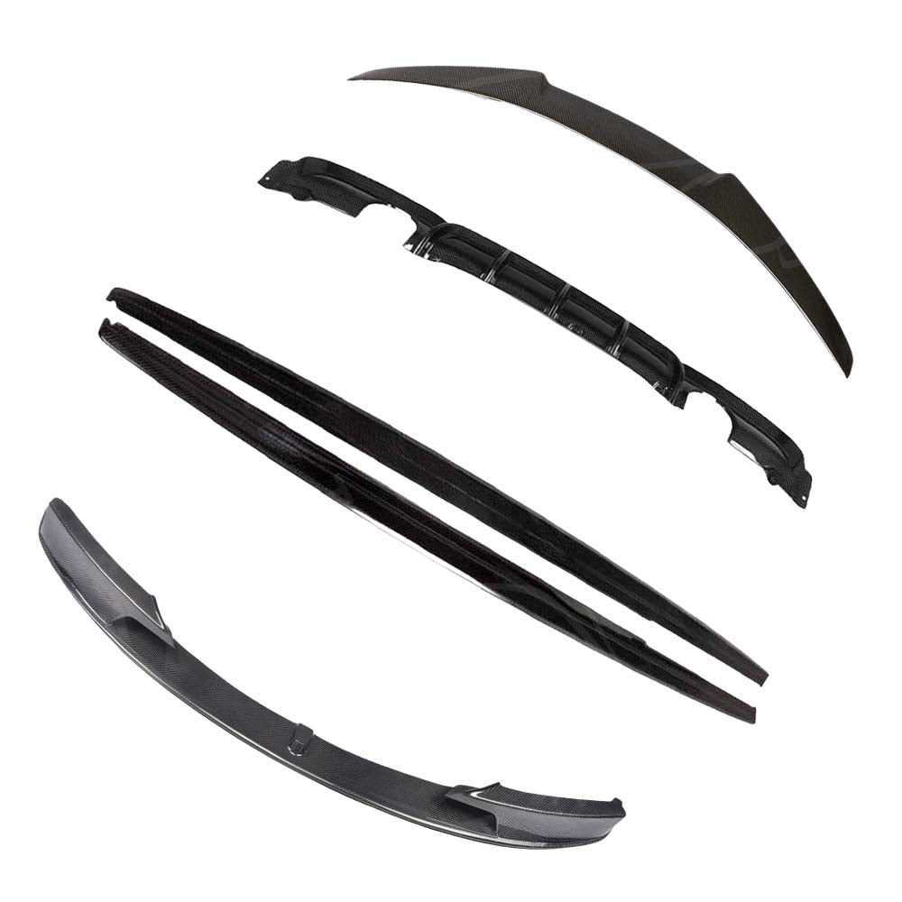 BMW F30 3 Series 2011-2019 Carbon Fibre Kit by CT Carbon, showing the V2 spoiler and carbon fibre details on the car.