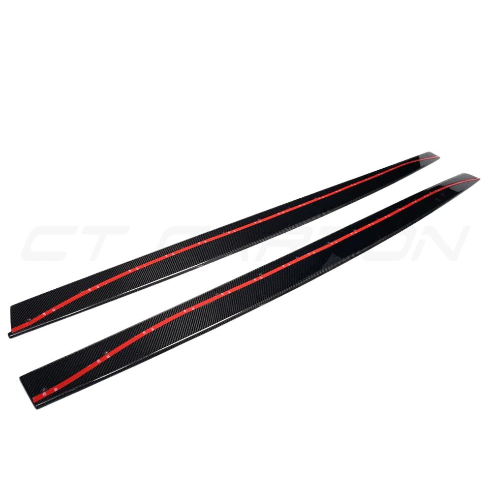 BMW M3 F80 full carbon fiber kit by CT Carbon, featuring MP style components on a sleek sports car.