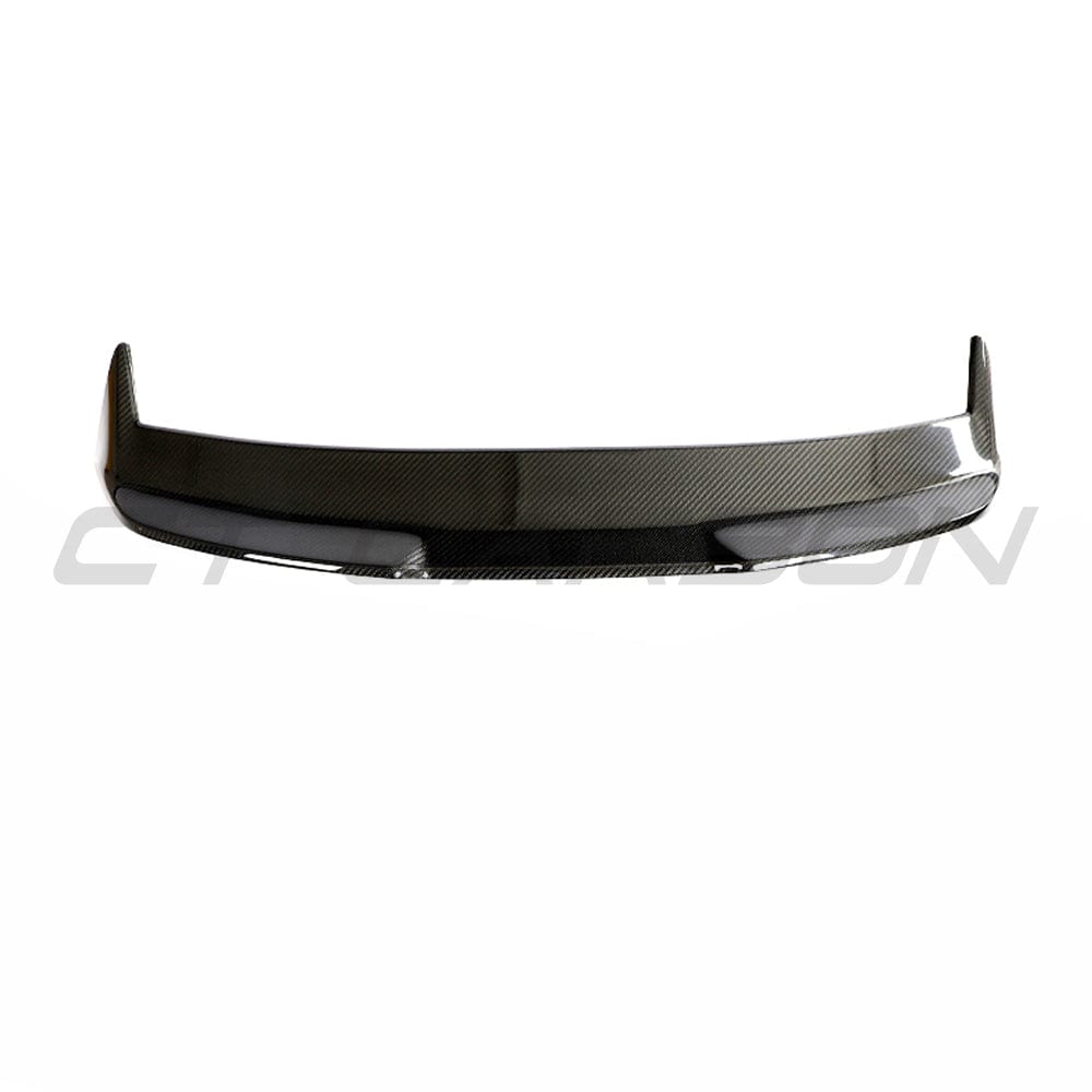 BMW M3 G81 G21 carbon fiber spoiler by CT Design, showing the sleek, aerodynamic V2 style on a 3 Series car.