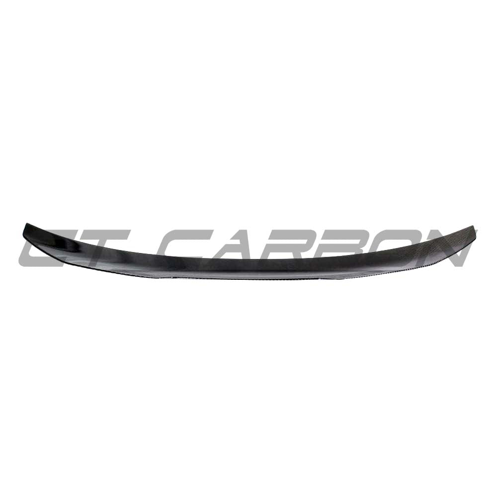 BMW M3 G80 G20 carbon fibre spoiler by CT Carbon, V2 style, showcasing sleek aerodynamic design on the car's rear.