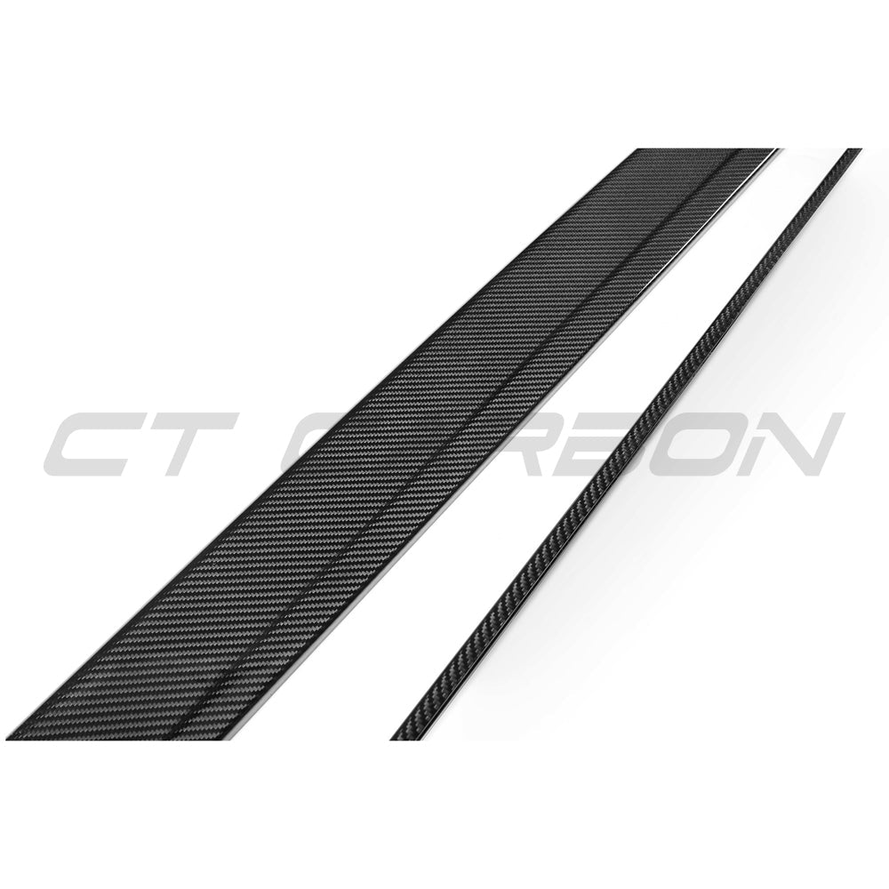 Carbon fiber side skirts kit for BMW G60 5 Series and I5, featuring pre-preg lightweight, high-performance CT Carbon full car body kit.