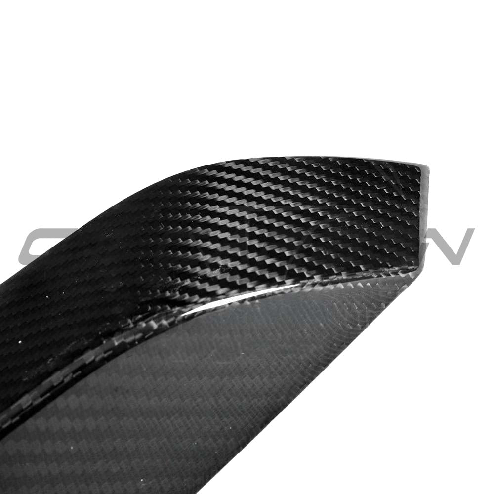 BMW M3 M4 F80 F82 F83 carbon fiber upper front canards by CT Carbon, showcasing lightweight aerodynamic car accessories.