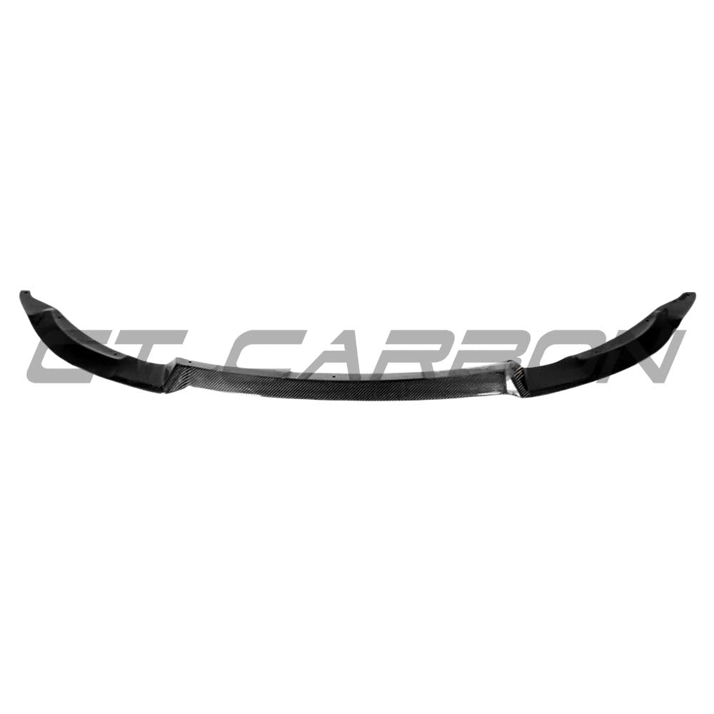 BMW M3 M4 F80 F82 F83 carbon fiber splitter V2 by CT Carbon, showcasing sleek, lightweight automotive front splitter detail.