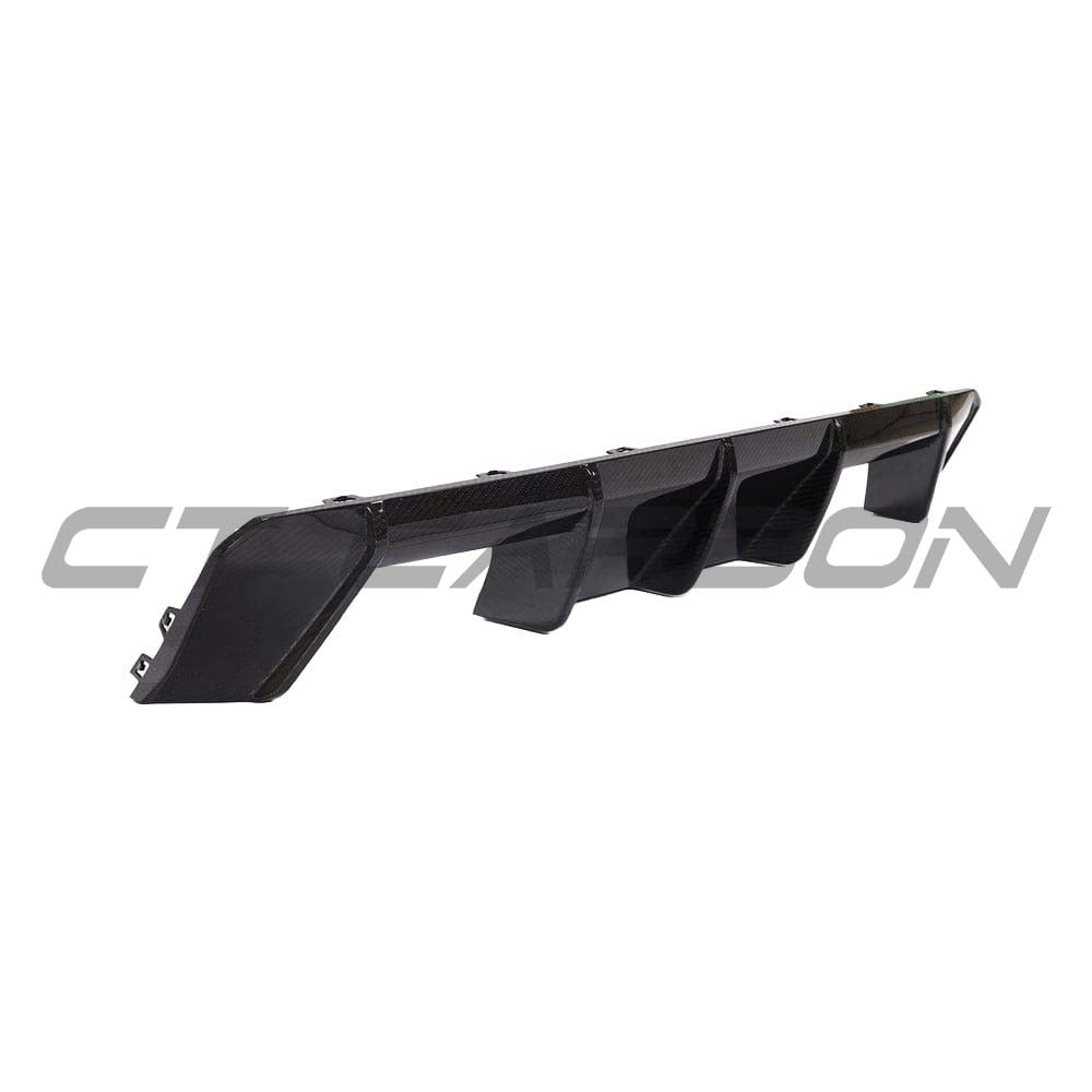 BMW G80 M3 carbon fibre kit by CT Carbon, featuring a full car diffuser with MP style in sleek black carbon fiber finish.