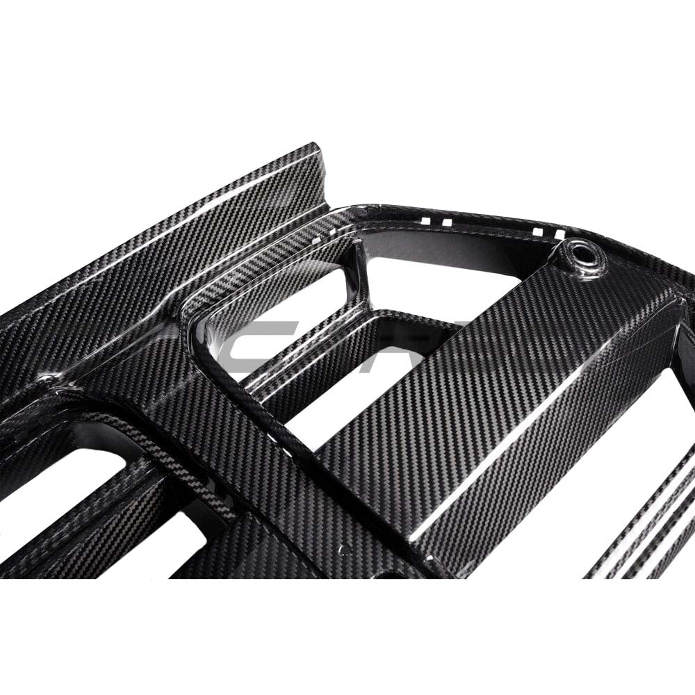 BMW M3 M4 G80 G81 G82 G83 carbon fiber front end pack by CT Carbon, featuring a sleek, lightweight grille upgrade.