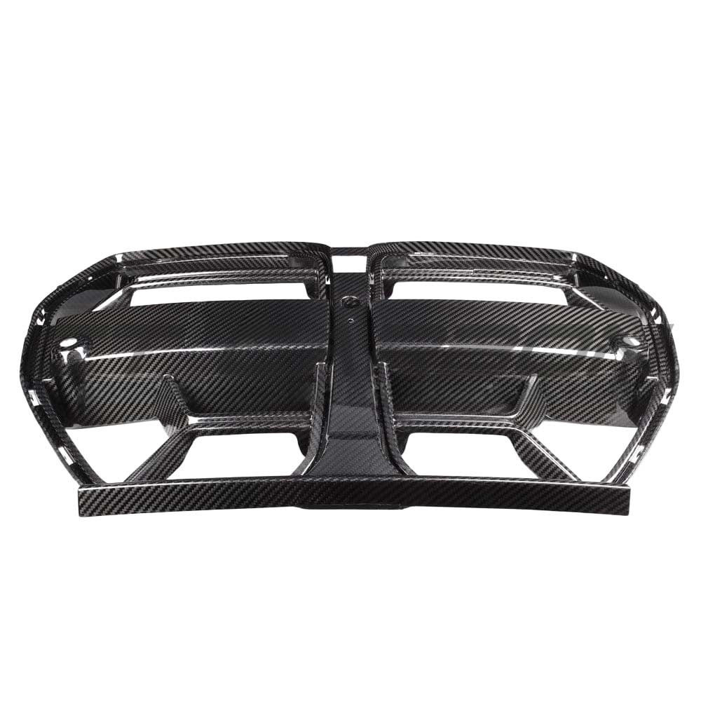 BMW M3 M4 G80 G81 G82 G83 carbon fiber front end pack by CT Carbon, featuring grille components with a sleek carbon fiber finish.