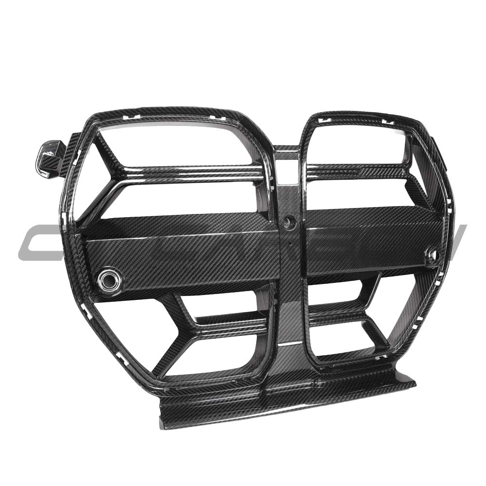 BMW M3 M4 G80 G82 G83 carbon fiber front end pack by CT Carbon featuring grille and aerodynamic components.