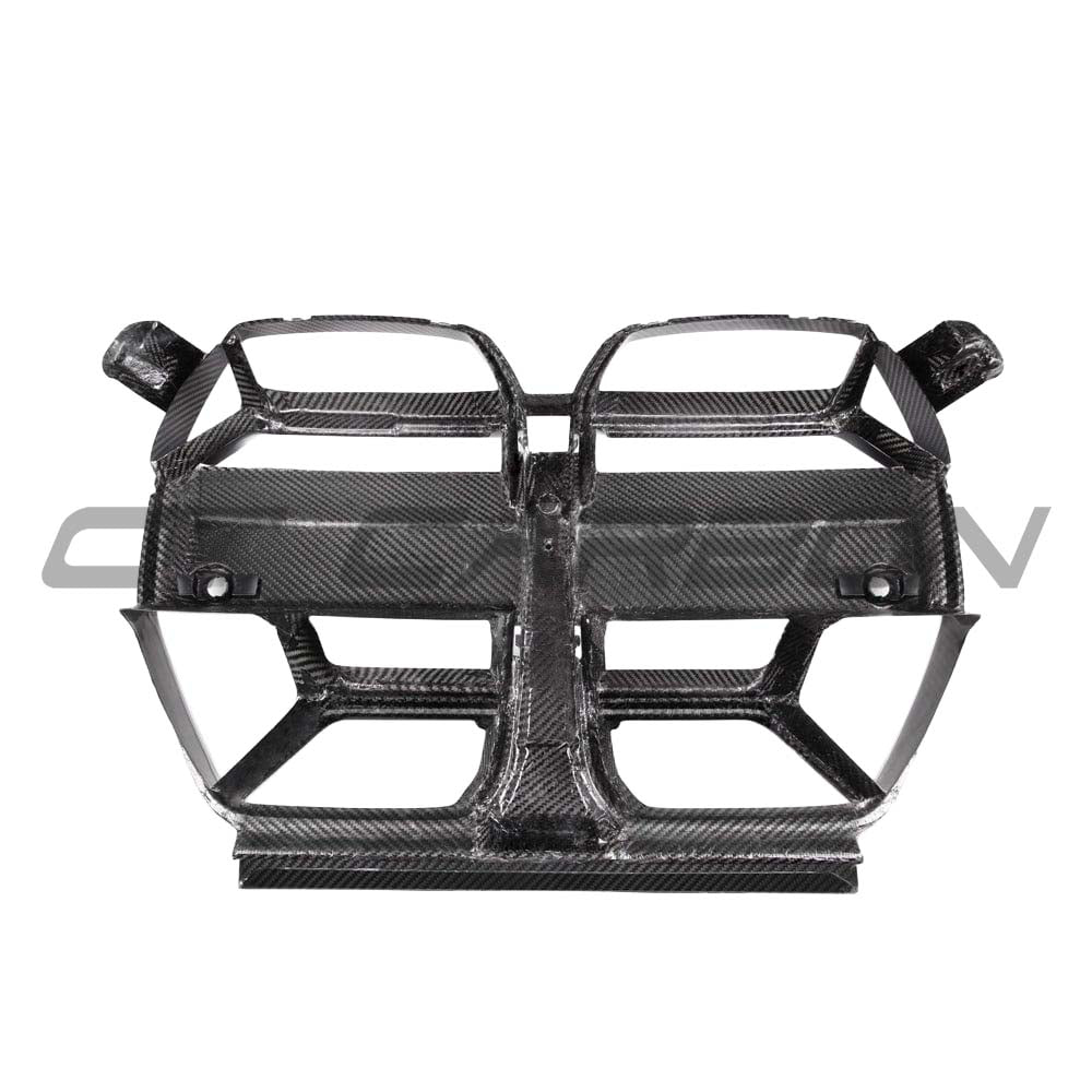 BMW M3 M4 G80 G81 G82 G83 Carbon Fibre Front End Pack by CT Carbon, featuring a sleek carbon fibre grille and front end design.