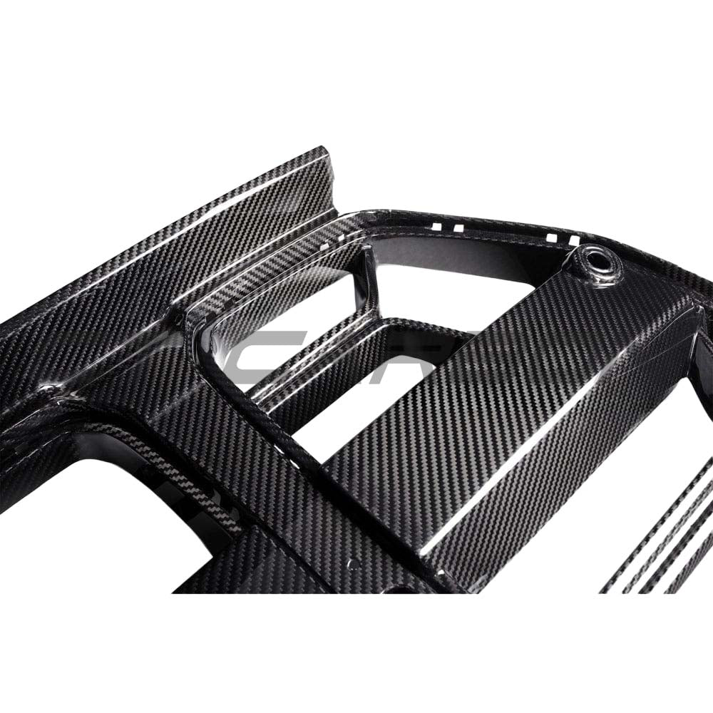 BMW M3 M4 G80 G82 carbon fibre front end pack by CT Carbon, featuring grille with carbon fiber finish and ACC components.