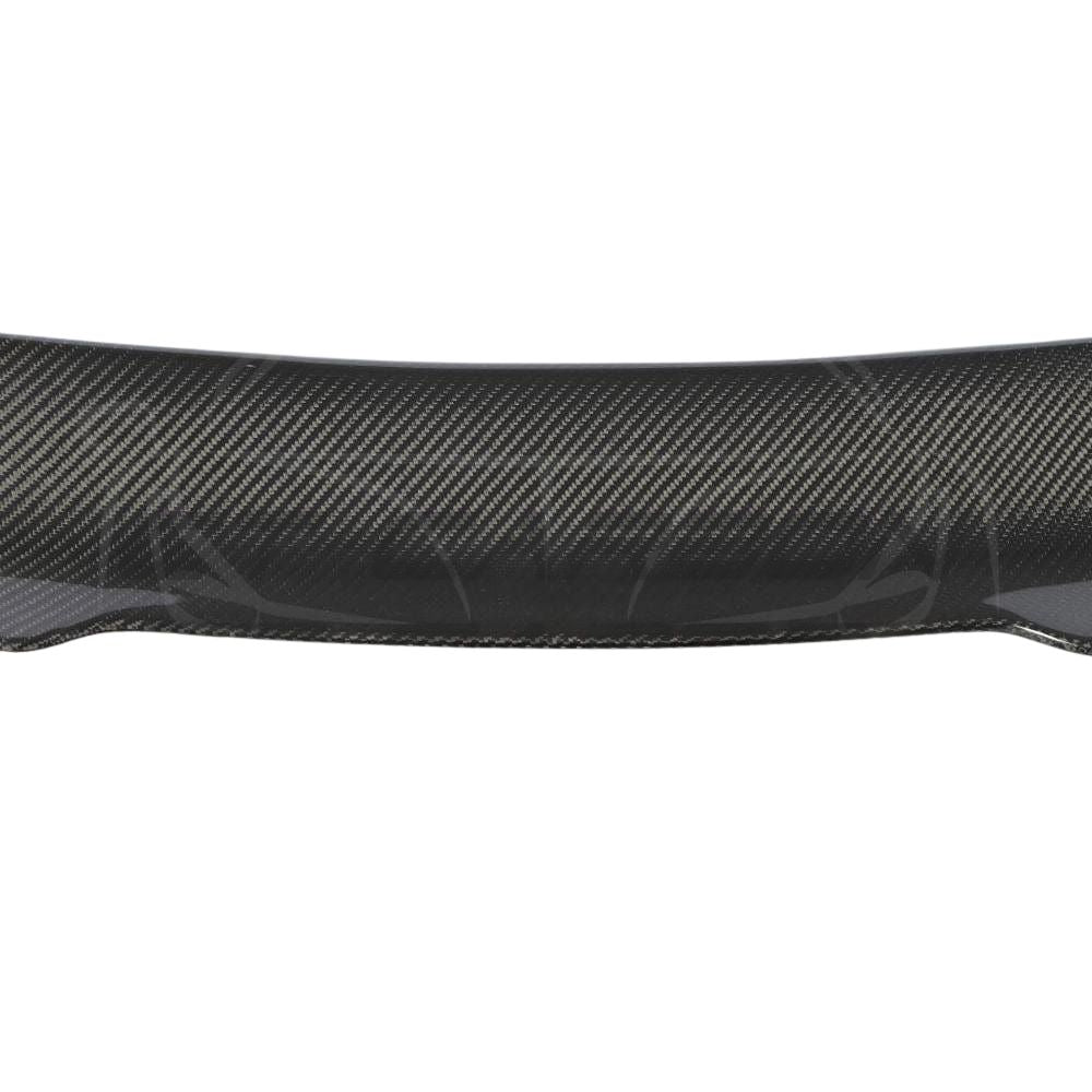 BMW M4 F82 carbon fiber spoiler with ducktail PS style by CT Carbon, showing the sleek, aerodynamic design of the spoiler on the car.