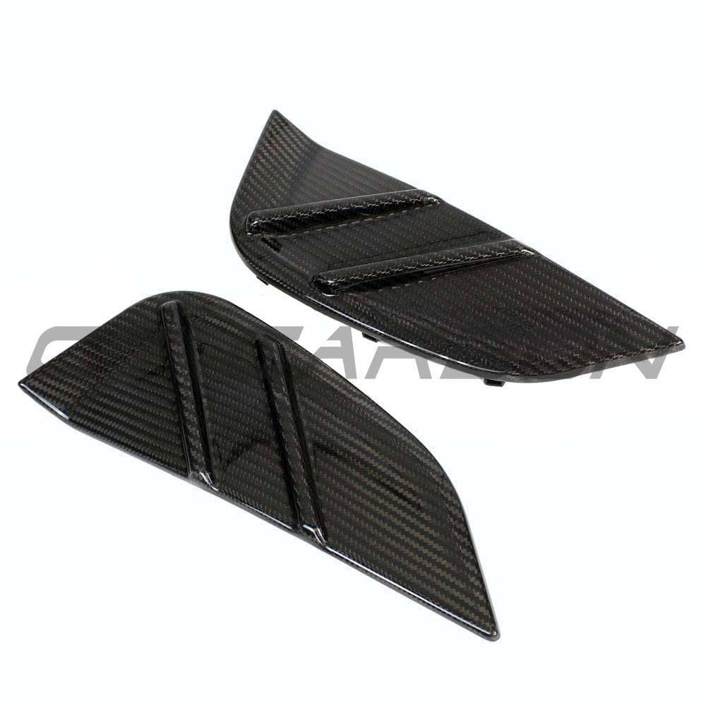 BMW M4 G82 G83 carbon fibre replacement side fender trim by CT Carbon, showcasing sleek, lightweight automotive accessories.