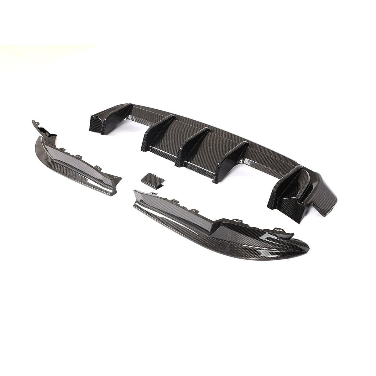 BMW M4 G82 G83 carbon fibre diffuser by CT Carbon, showcasing sleek aerodynamic design and lightweight construction.
