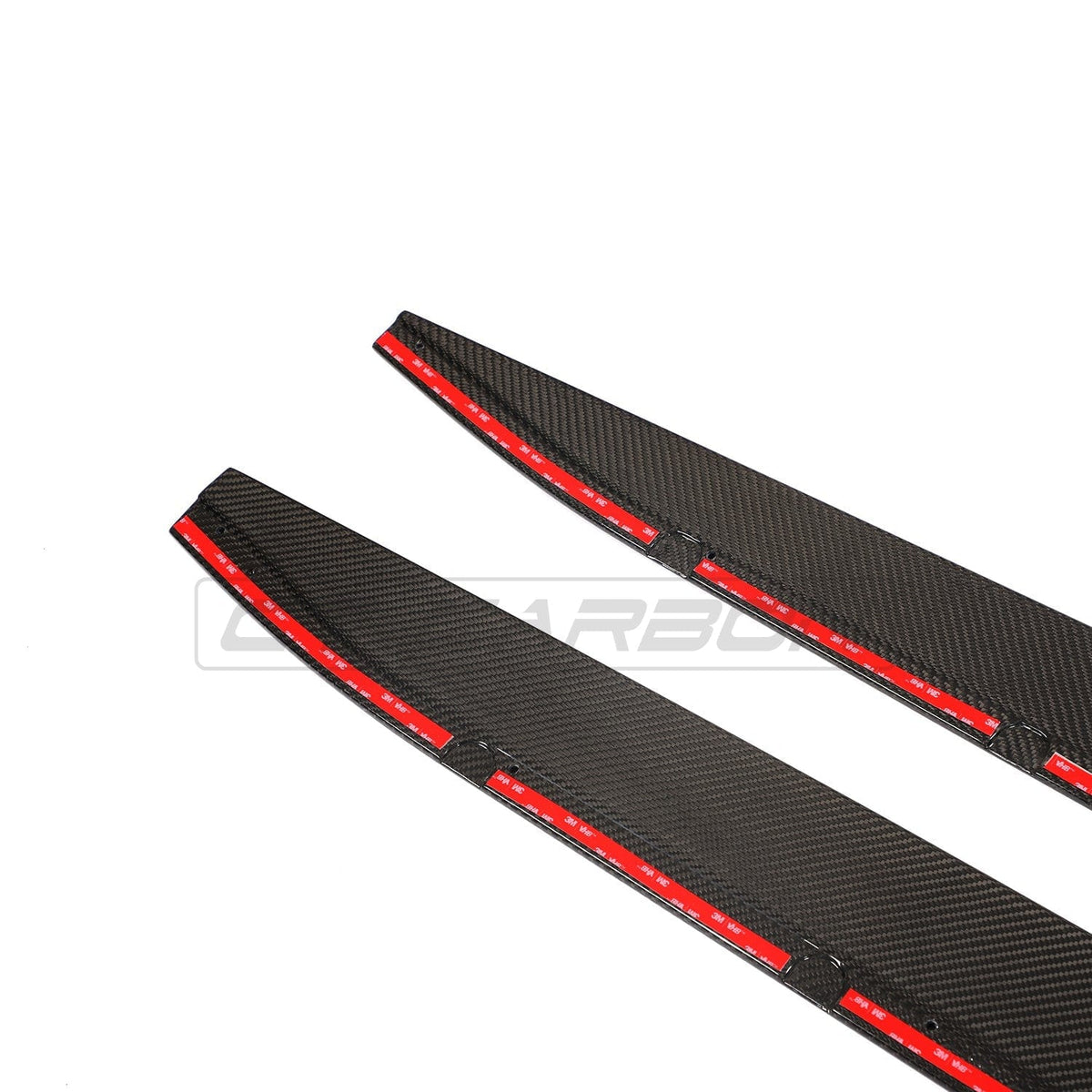 BMW M4 G82 G83 carbon fibre side skirt extensions by CT Carbon, showcasing sleek, lightweight aerodynamic design.