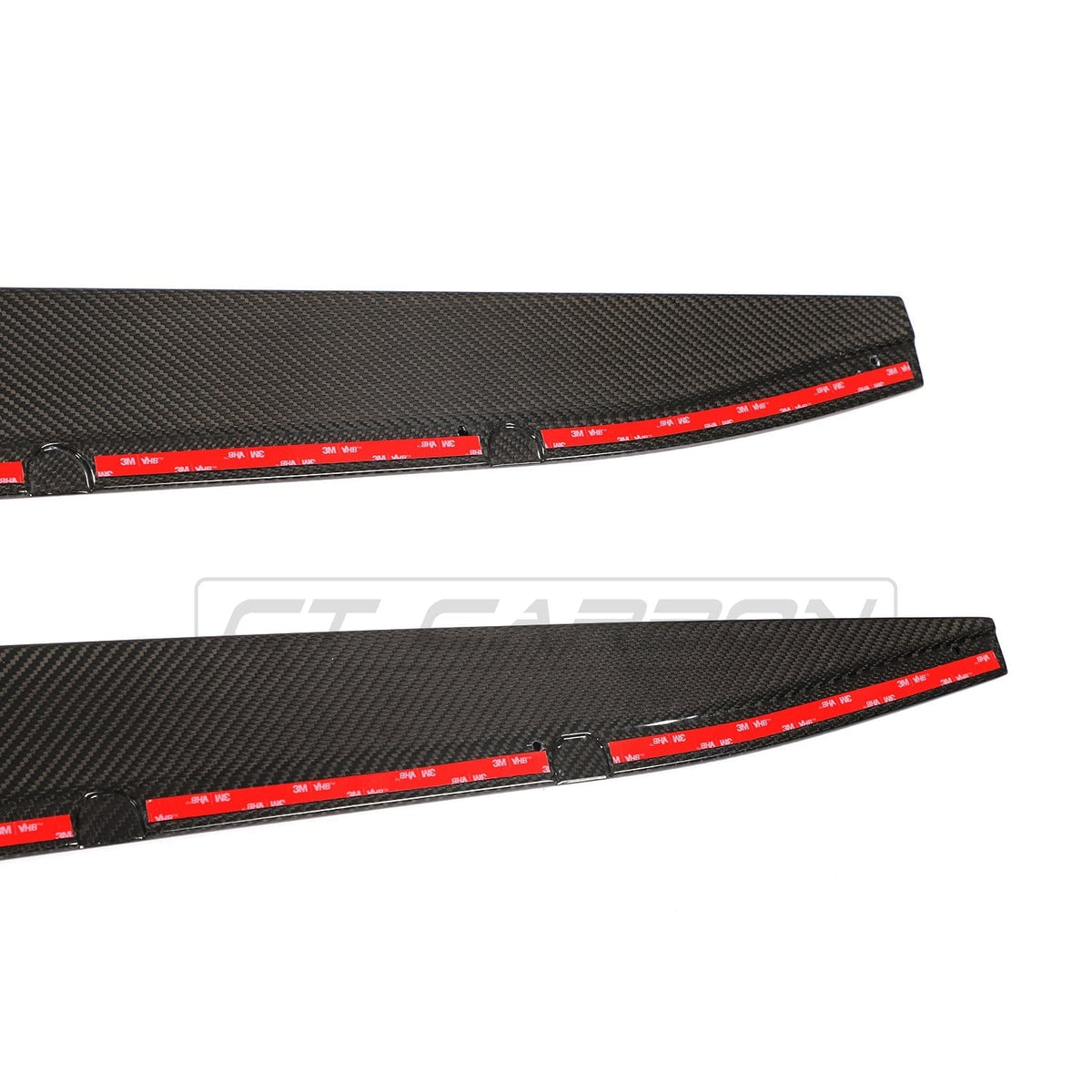 BMW M4 G82 G83 carbon fibre side skirt extensions by CT Carbon, showcasing sleek, lightweight side skirts with a textured finish.