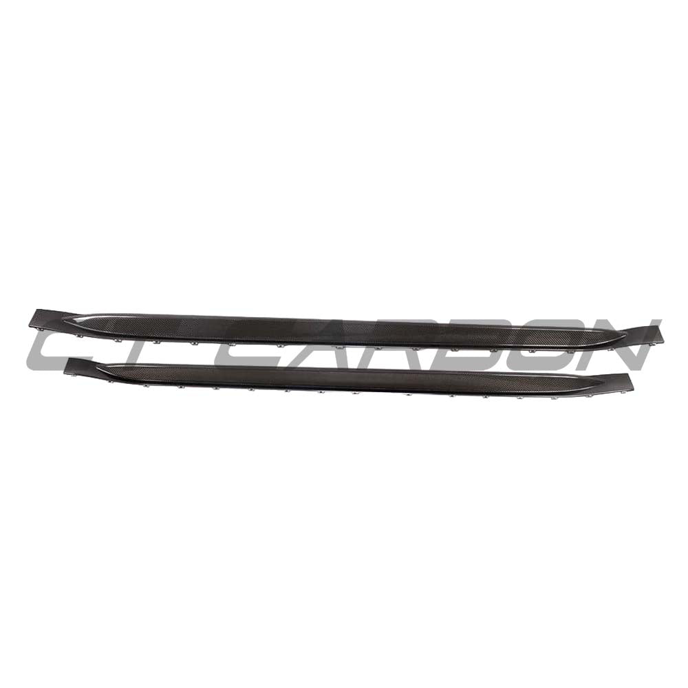 BMW G82 M4 full carbon fibre kit by CT Design, featuring side skirt replacements on a sleek black M4 G82.