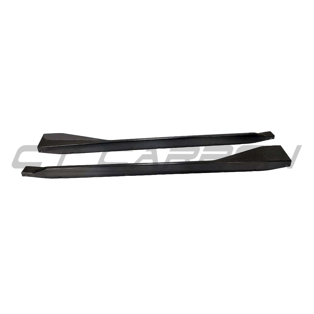 BMW M4 G82 G83 carbon fibre side skirts by CT Carbon, MP Style, featuring sleek, lightweight aerodynamic design.