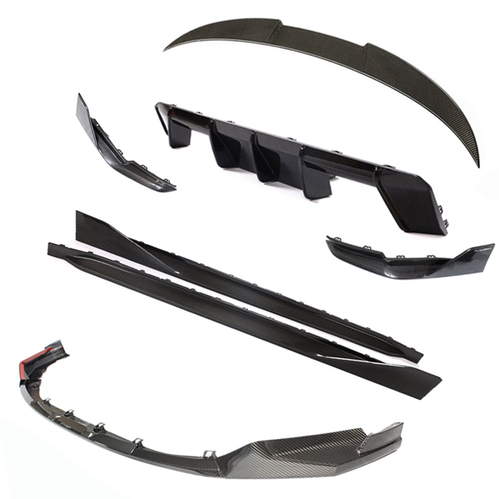 BMW M4 G83 full carbon fiber kit by CT Carbon, showcasing the sleek, high-performance carbon fiber components on the car.
