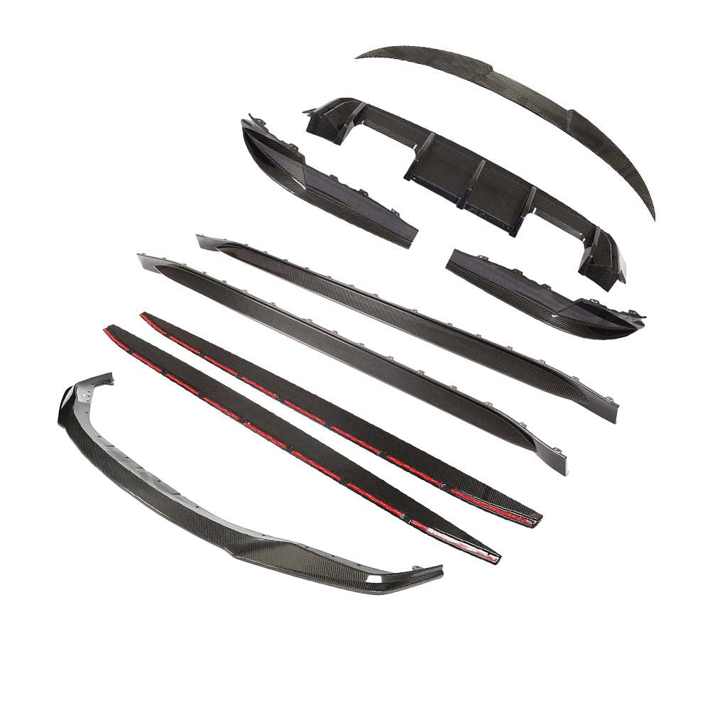 BMW G83 M4 carbon fibre kit from CT Design, including spoiler and body parts, crafted in lightweight full carbon fibre.