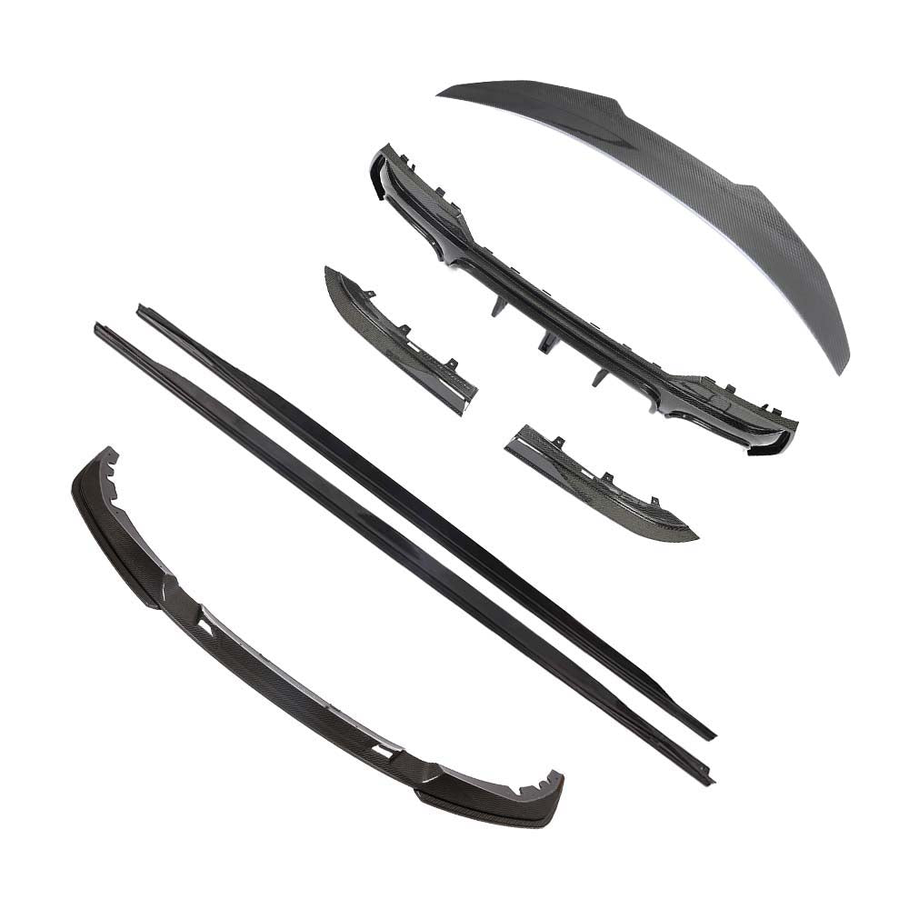 BMW G22 4 Series 2020+ CT Carbon V5 carbon fibre kit with spoiler, featuring pre-preg carbon fibre in a DA style design.