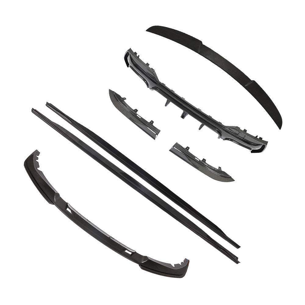 BMW G22 4 Series 2020+ CT Carbon fiber kit with pre-preg carbon fiber spoiler in DA style, showcasing sleek, glossy finish.