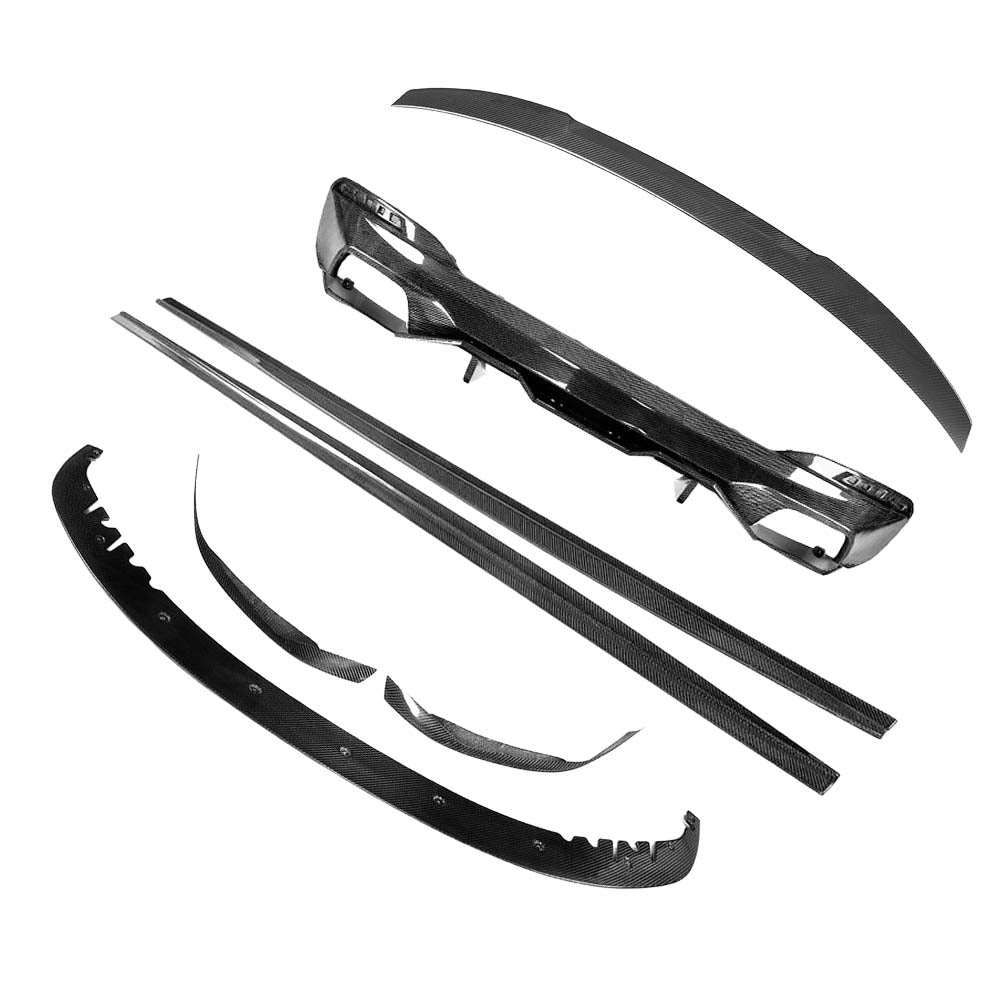 BMW G30 5 Series carbon fibre kit by CT Carbon, featuring a sleek ducktail spoiler in carbon fibre for a sporty look.
