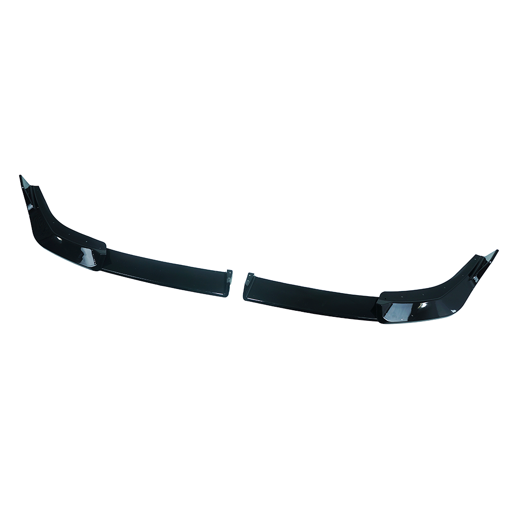 BMW U10 X2 2023 gloss black splitter by CT Carbon, showing sleek aerodynamic design and high-quality carbon fiber finish.