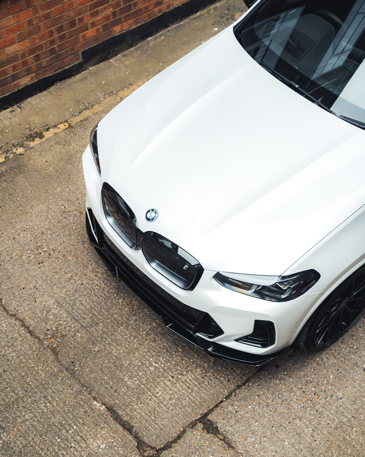 BMW X3 G01 and iX3 G08 GLC Black Splitter by CT Carbon, front bumper accessory for 2022-2024 models.