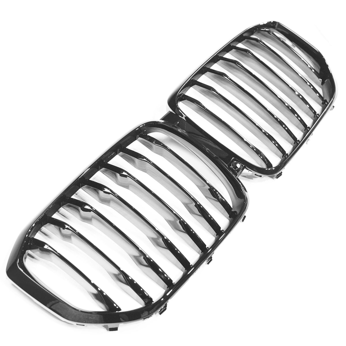 BMW X5 G05 single slat black grille by CT Carbon, close-up of sleek black grille with single horizontal slat design.