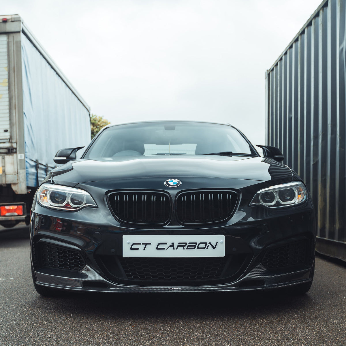 BMW F22 2 Series full carbon fiber kit by CT Carbon, featuring sleek carbon fiber components for the BMW 240i model.