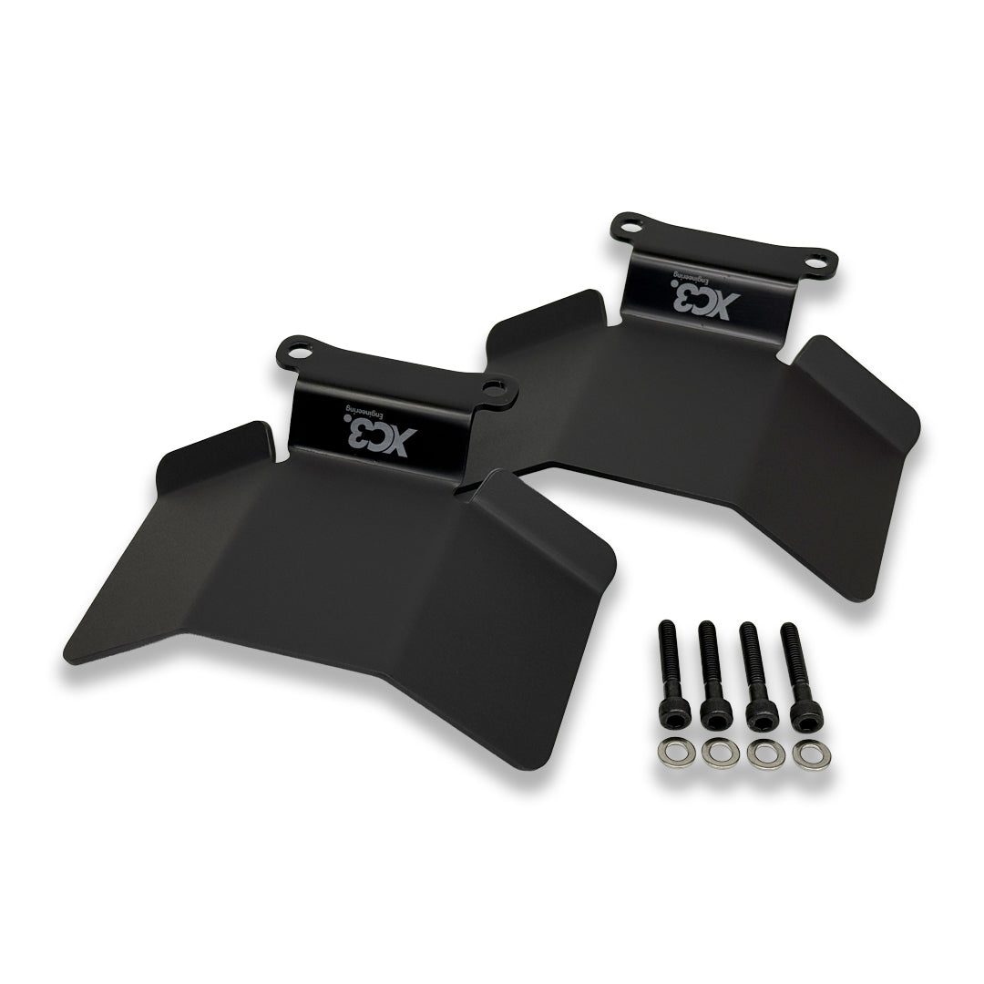 BMW G8X M2 M3 M4 drive shaft CV boot heat shield protector by XC3 Engineering, showing the durable metal component with mounting features.