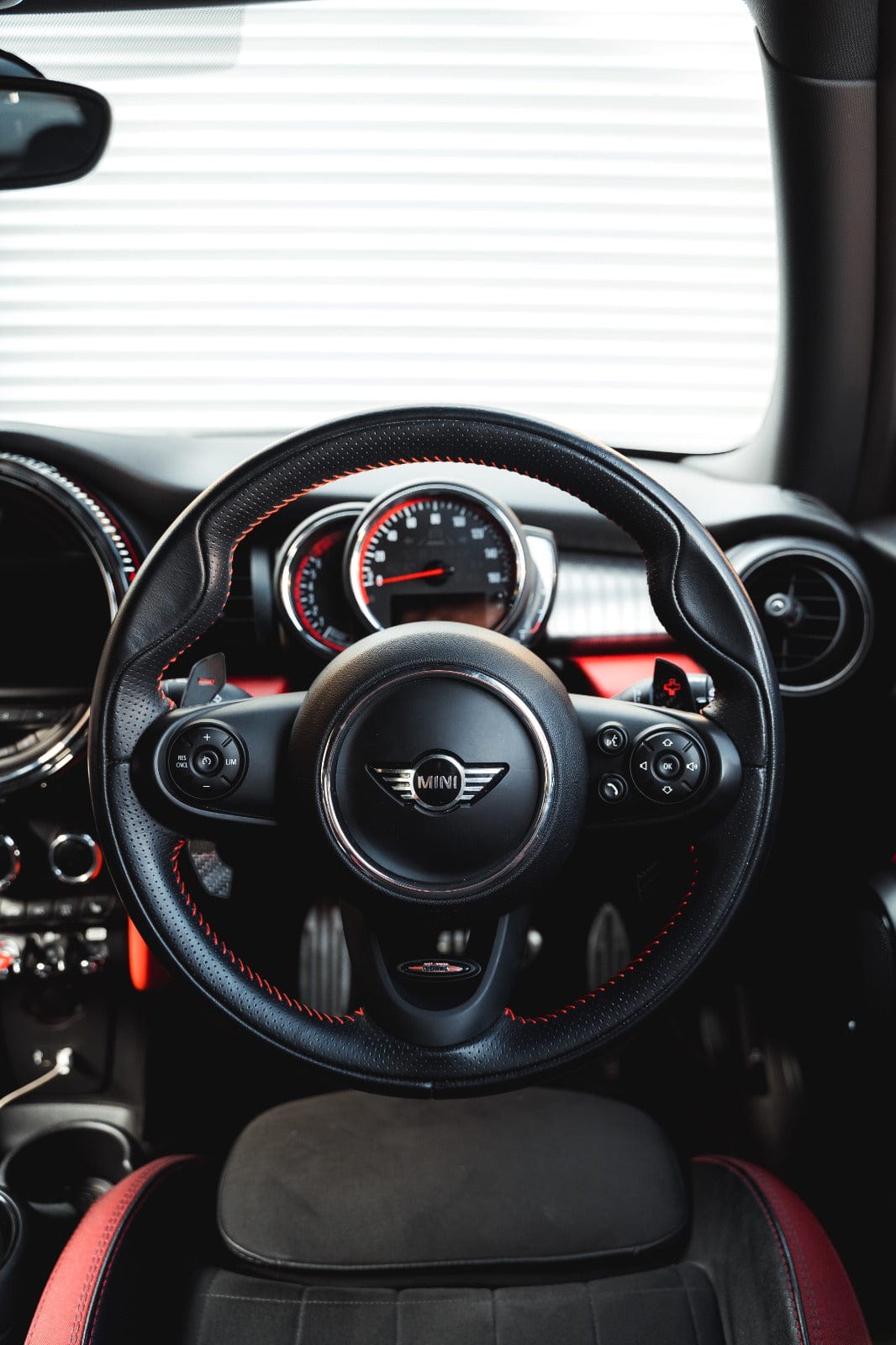BMW MINI Fxx Gxx Carbon Fiber Shifter Paddles by CT Carbon, showing sleek, lightweight carbon fiber paddles for enhanced driving style.