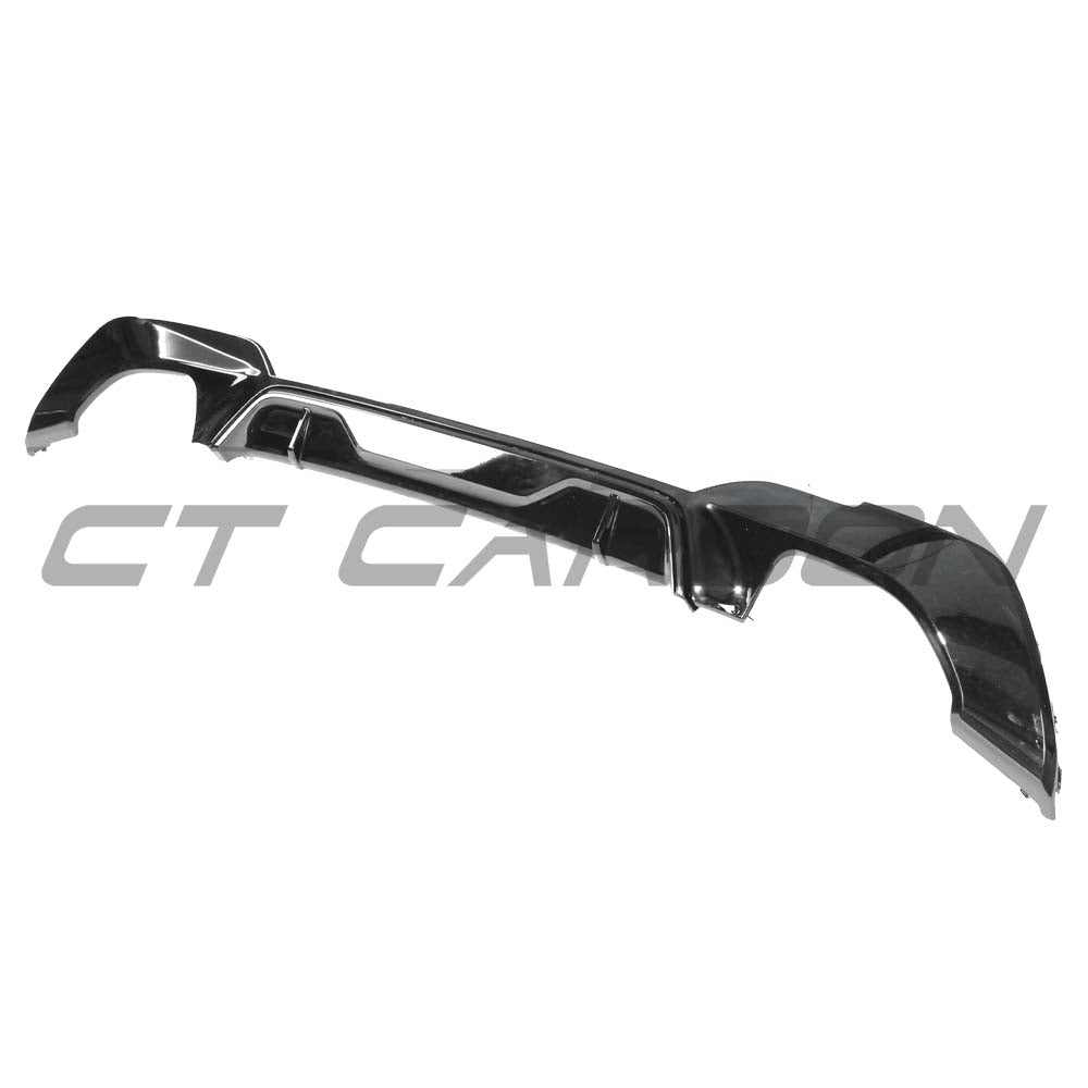 BMW G20 G21 3 Series CT Carbon gloss black diffuser with quad tips, featuring a sleek design for enhanced sporty appearance.