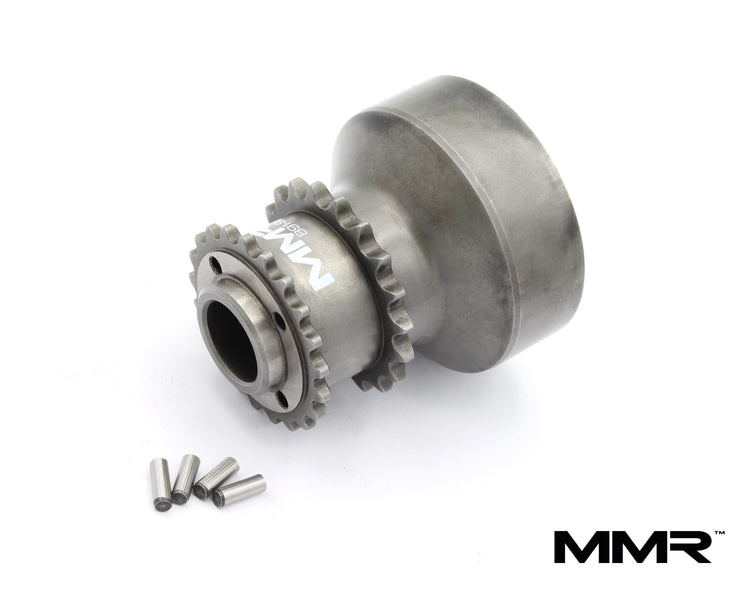 MMX Performance BMW S55 N55 crank hub upgrade with 4 pinned single piece design for engine performance.