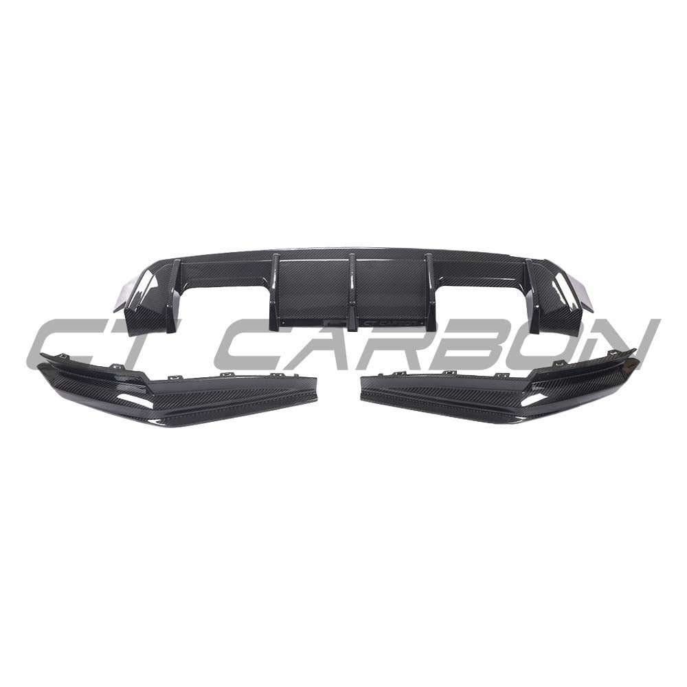 BMW G80 M3 CT Carbon full car carbon fibre kit including diffuser, showcasing sleek, lightweight carbon fibre components.