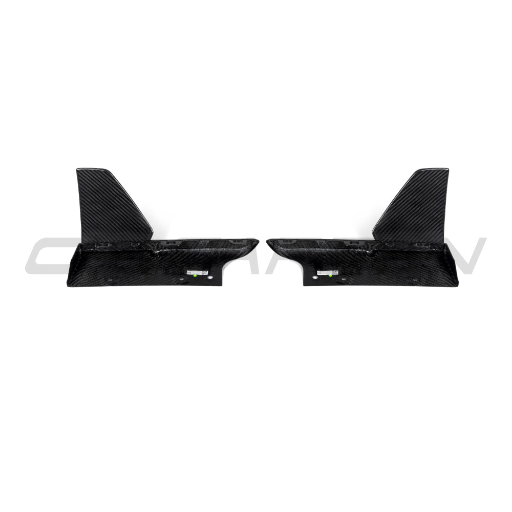 BMW G05 X5 2019+ M Sport carbon fiber rear bumper corners by CT Carbon, showcasing sleek, lightweight automotive design.